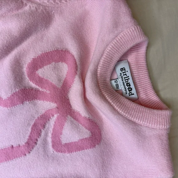 Adorable Pink Bow Kids Sweater - Picture 2 of 2